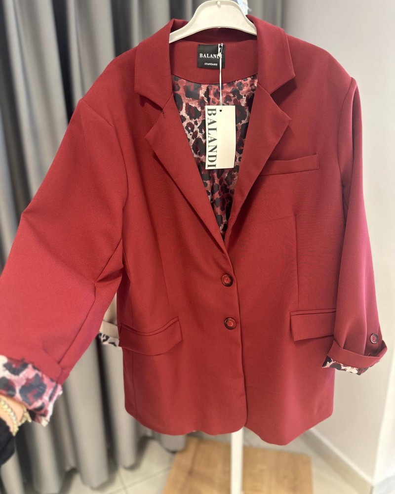 LEOPAR DETAYLI BLAZER CEKET 