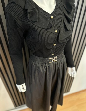 VOLAN DETAYLI GOLD DÜĞMELİ HIRKA