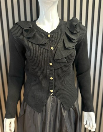 VOLAN DETAYLI GOLD DÜĞMELİ HIRKA