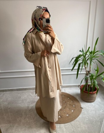 HAKİ GÖMLEK ELBİSE