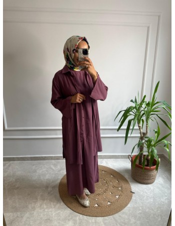 TENSEL KUMAŞ ELBİSE GÖMLEK TAKIM