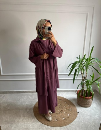 TENSEL KUMAŞ ELBİSE GÖMLEK TAKIM