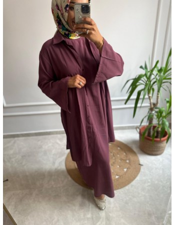 TENSEL KUMAŞ ELBİSE GÖMLEK TAKIM